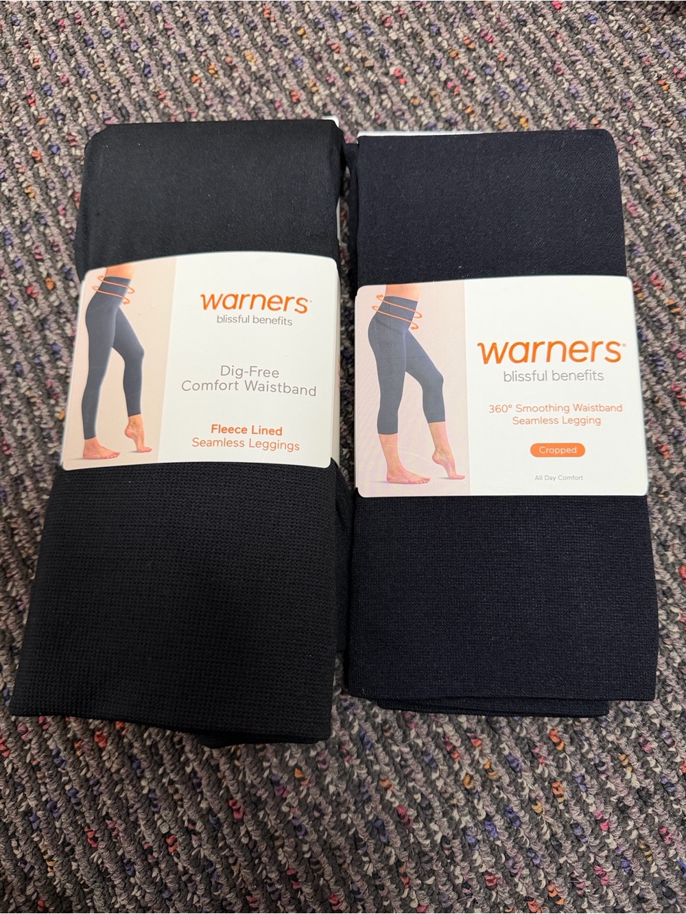 Warners Seamless Leggings - Black 2 Pair Plus Size 2X/3X